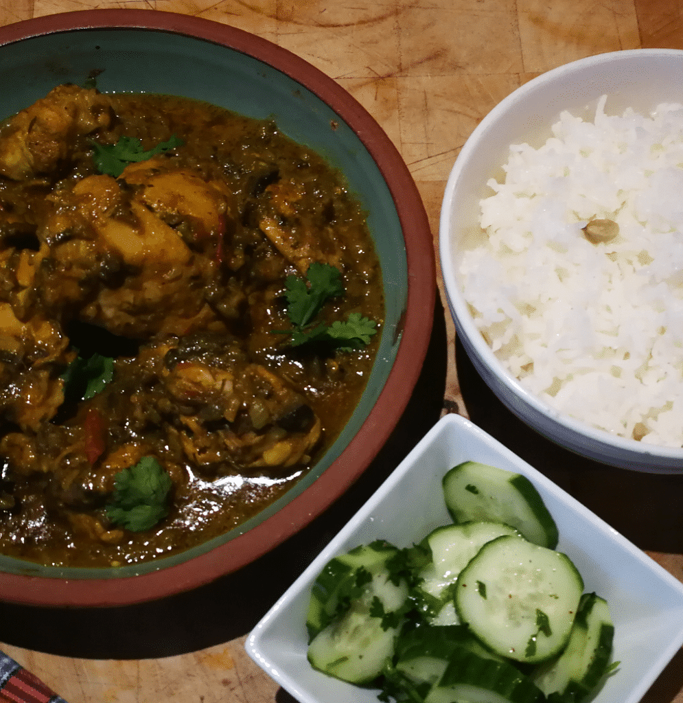cchicken and aubergine curry